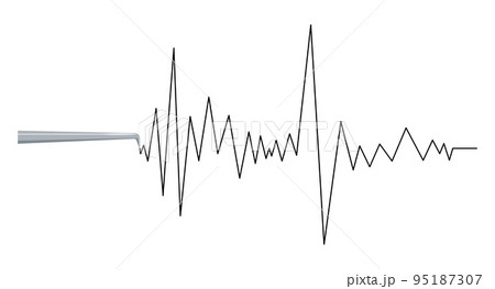 Seismograph earthquake or polygraph test wave with needle. 95187307