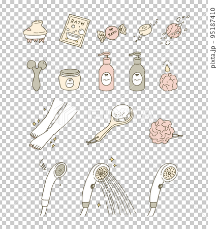 Illustration set of beauty and bathroom goods 95187410