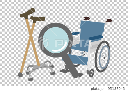 福祉用具と虫眼鏡 福祉用具と虫眼鏡 95187943