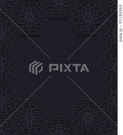 Decorative frame with traditional floral ornament. Vector illustration. 95188369