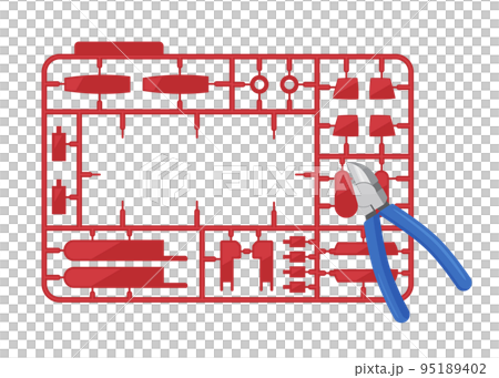 A frame that cuts plastic model runners with nippers 95189402