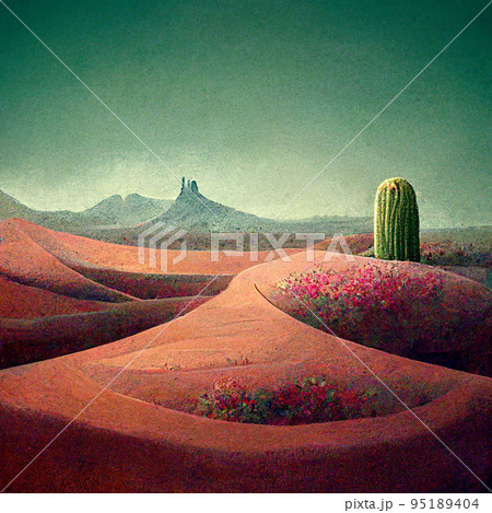 Desert landscape. Desert area, sand terrain - Africa, Sahara, or Arizona nature. Desert landscape. Desert area, sand terrain - Africa, Sahara, or Arizona nature. 95189404