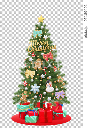 リアルなクリスマスツリーのイラスト 95189491
