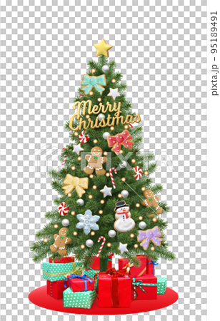 逼真的聖誕樹插圖 95189491
