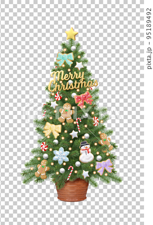 リアルなクリスマスツリーのイラスト 95189492