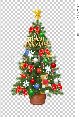 リアルなクリスマスツリーのイラスト 95189497