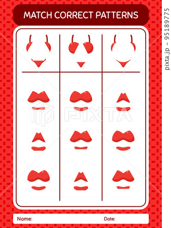 Match pattern game with underwear. worksheet for preschool kids, kids activity sheet 95189775