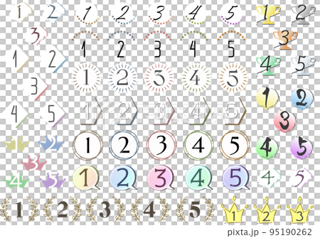 Colorful ranking number number icon set Colorful ranking number number icon set 95190262