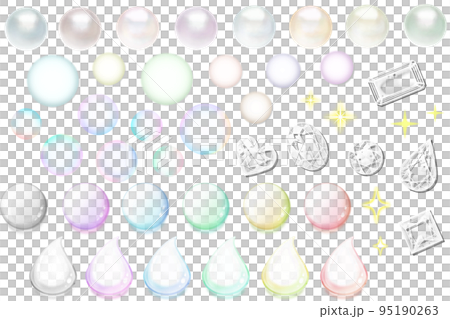 Colorful translucent icon set (circle, pearl, drop, soap bubble, gem, glitter) Colorful translucent icon set (circle, pearl, drop, soap bubble, gem, glitter) 95190263
