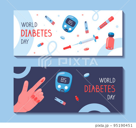 World diabetes day horizontal banner template. World diabetes day horizontal banner template. 95190451