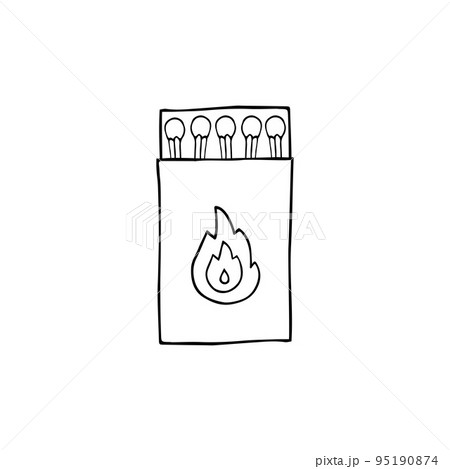 Doodle vector safety matches box Doodle vector safety matches box 95190874