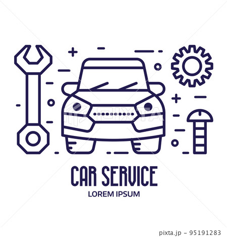 Car Repair and Diagnostics Service Line Icon 95191283