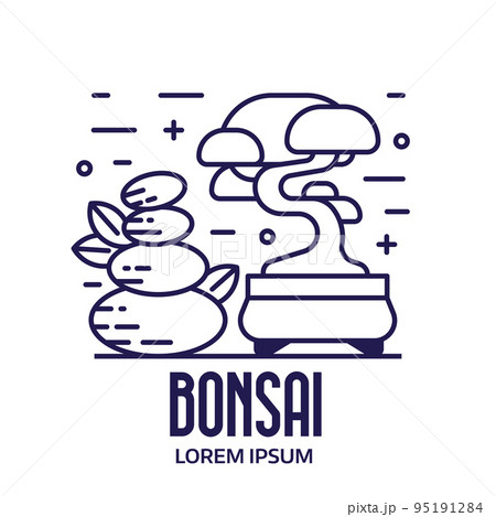 Japan Daruma Doll Icon in Line Art 95191284