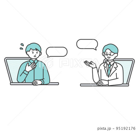 オンライン診療のイメージイラスト素材 95192176