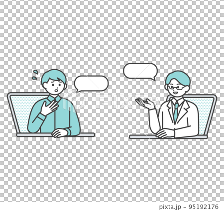 オンライン診療のイメージイラスト素材 95192176