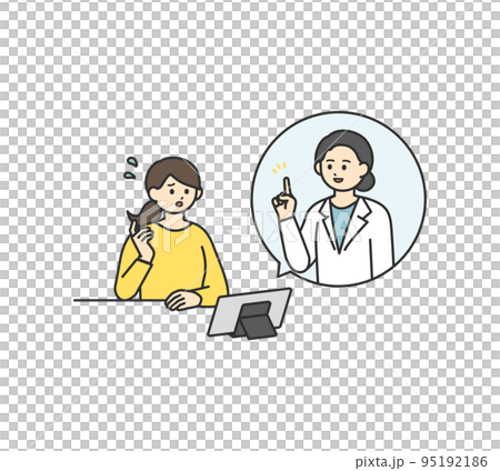 Image illustration material of online medical treatment 95192186