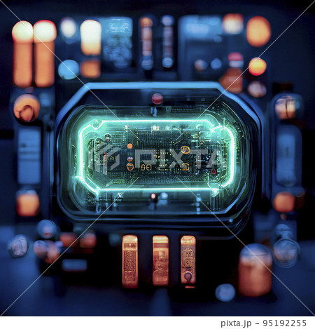 Futuristic Technology Interface Background. Various Details of Computer Motherboard Futuristic Technology Interface Background. Various Details of Computer Motherboard 95192255