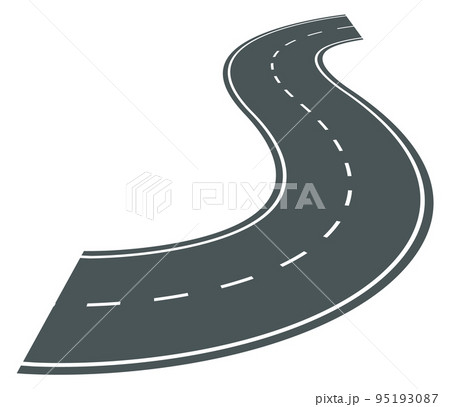 Curved asphalt road. Speed street way in perspective 95193087