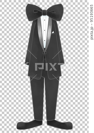 水彩風格插圖燕尾服套裝 95193665