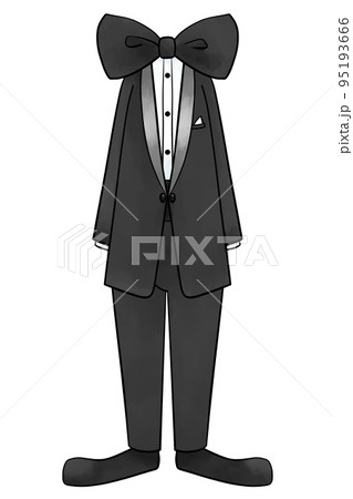 水彩風イラスト　タキシードセット 95193666