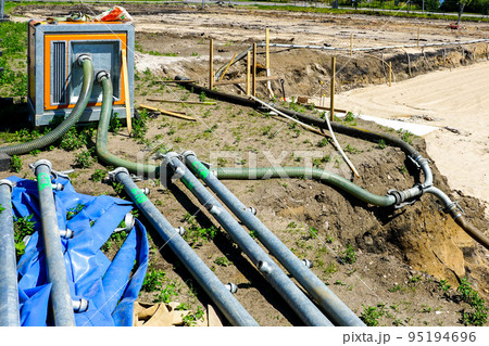 Large mobile electric water pump for dewatering the deep pit of the building foundation 95194696