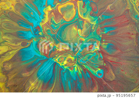 Abstract background from flowing colored liquid paints Abstract background from flowing colored liquid paints 95195657