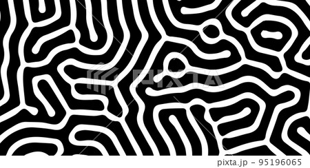 Black abstract organic Turing patern Black abstract organic Turing patern 95196065