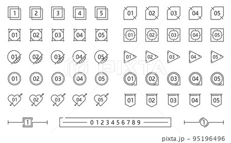 Infographics number box frames. Business diagram indicator outline frame or icons, presentation number signs, simple vector pictograms. Infographics digit line square, round and triangle boxes Infographics number box frames. Business diagram indicator outline frame or icons, presentation number signs, simple vector pictograms. Infographics digit line square, round and triangle boxes 95196496
