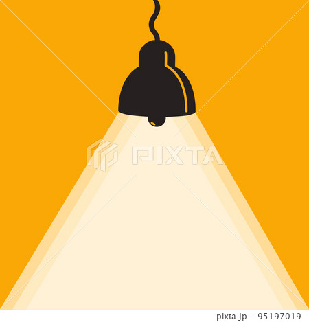 Lamp illumination vector advertising poster illustration with copy space for text, flat style template for banner, background or wallpaper 95197019