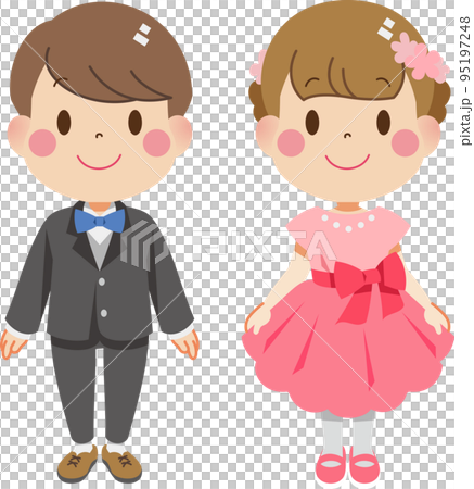 正装した男の子と女の子 正装した男の子と女の子 95197248