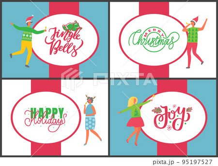 Jingle Bells Happy New Year and Merry Christmas 95197527