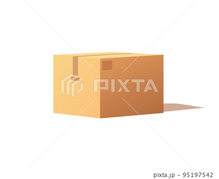 Empty Closed Box Mockup, Post Container for Goods 95197542