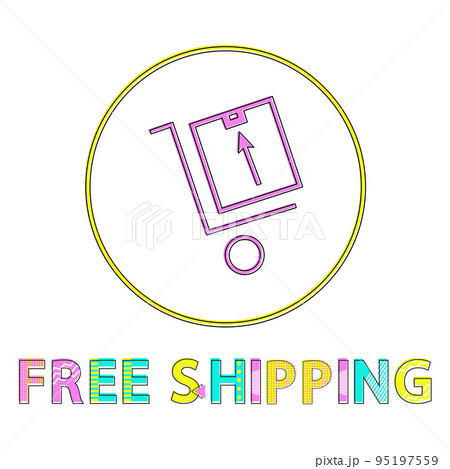Free shipping vector illustration, linear outline 95197559