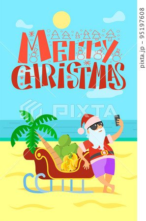 Merry Christmas, Santa Claus, Sleigh Bananas Grape 95197608