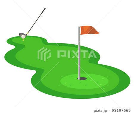 シンプルなゴルフ場イラスト シンプルなゴルフ場イラスト 95197669