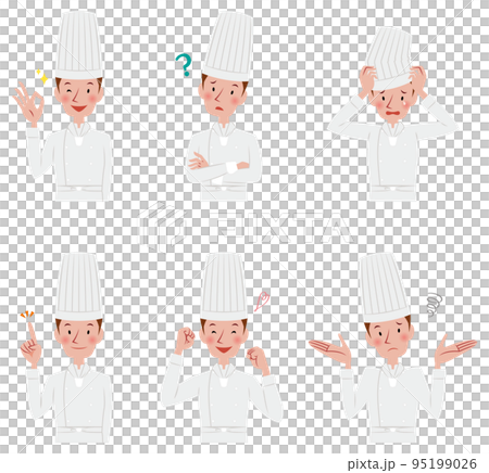 Set of male facial expressions and poses 95199026