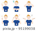 男性　表情とポーズのセット 95199038