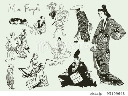江戸時代の人々　暮らしの絵　セット 95199648