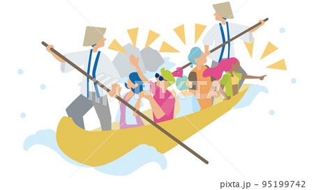 日本で川下りを満喫する観光客 日本で川下りを満喫する観光客 95199742