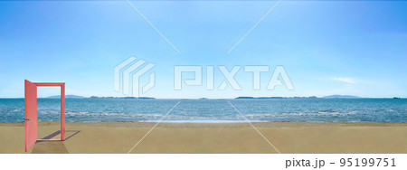 海辺に立つ未来の扉 どこでもドア素材 海辺に立つ未来の扉 どこでもドア素材 95199751