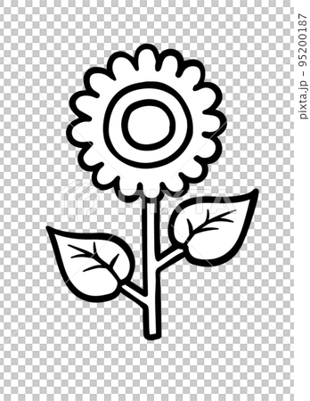 一朵向日葵，彩圖，線條畫 95200187