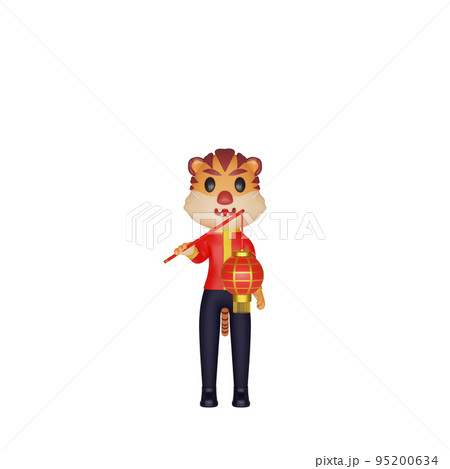 3d rendering of character tiger chinese new year concept 95200634