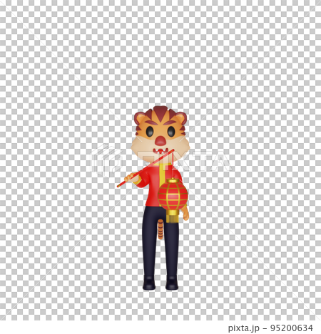 3d rendering of character tiger chinese new year concept 95200634