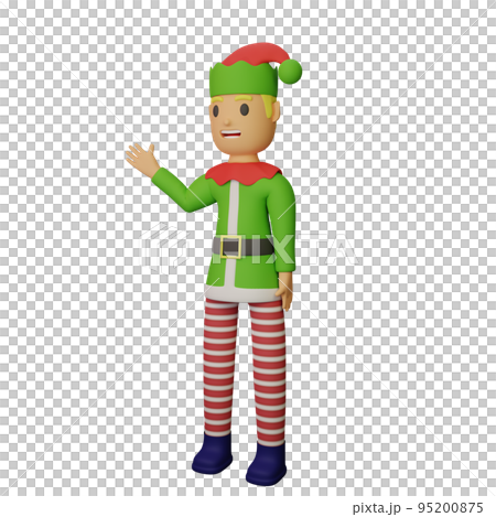 3d rendering of santa elves character with christmas and new year concept 95200875