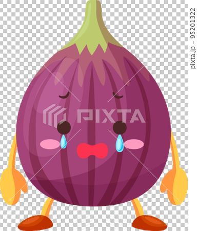 Illustration of a cute fig character crying Illustration of a cute fig character crying 95201322