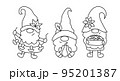 Thanksgiving gnomes. Outline vector illustration. 95201387