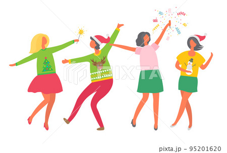 Christmas Party Girls, Woman New Year Celebration Christmas Party Girls, Woman New Year Celebration 95201620