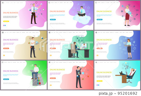 Online Business Worker with Laptops In Office 95201692