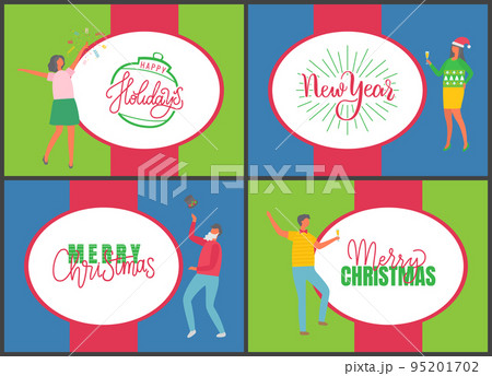 Jingle Bells Happy New Year and Merry Christmas 95201702