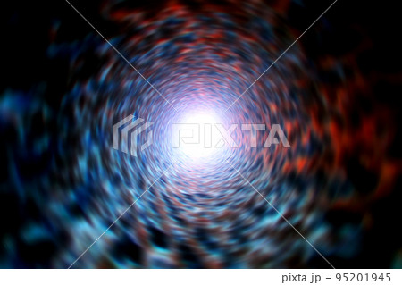 宇宙空間のワープをイメージした背景素材（ワームホール ・ブラックホールのイメージ） 95201945